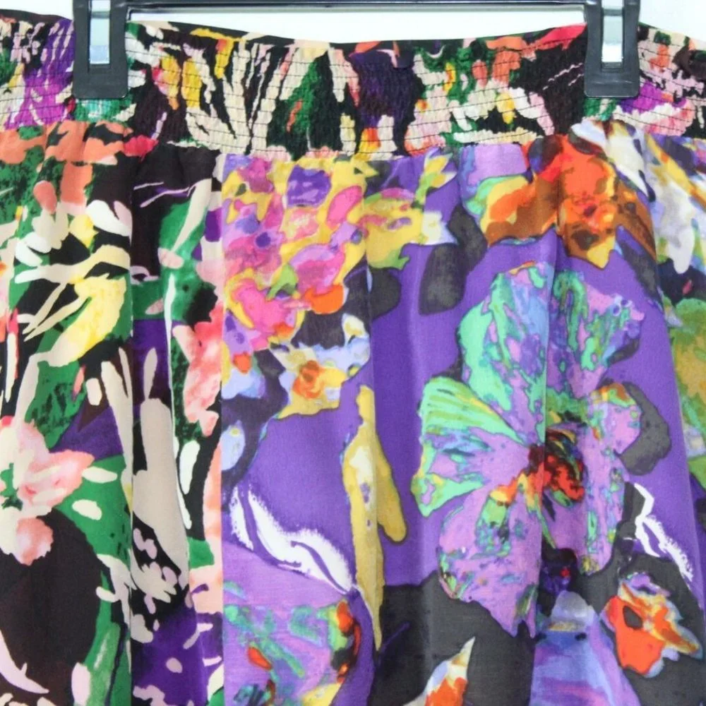 Maeve Silk Floral Carizzo Mini Skirt Pockets Purple Women's Size X-Small H13039 - Picture 7 of 10